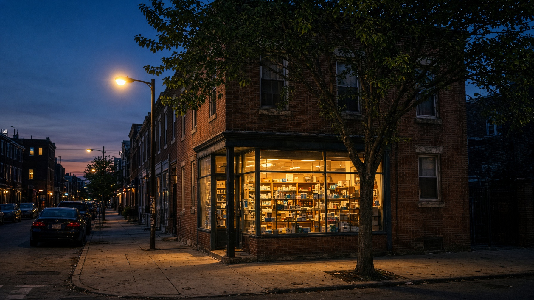 Diamond Pharmacy storefront at 2118 W Diamond St, Philadelphia.
